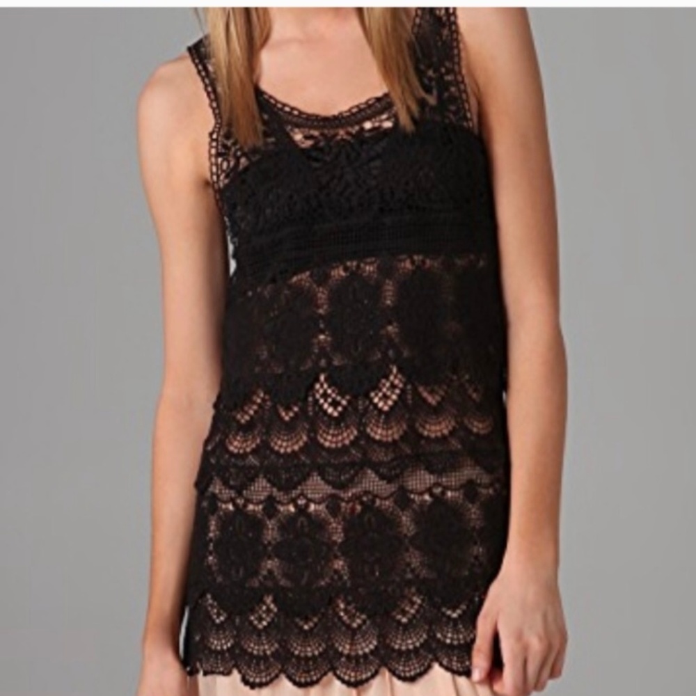 Free People Engineered Crochet Tunic